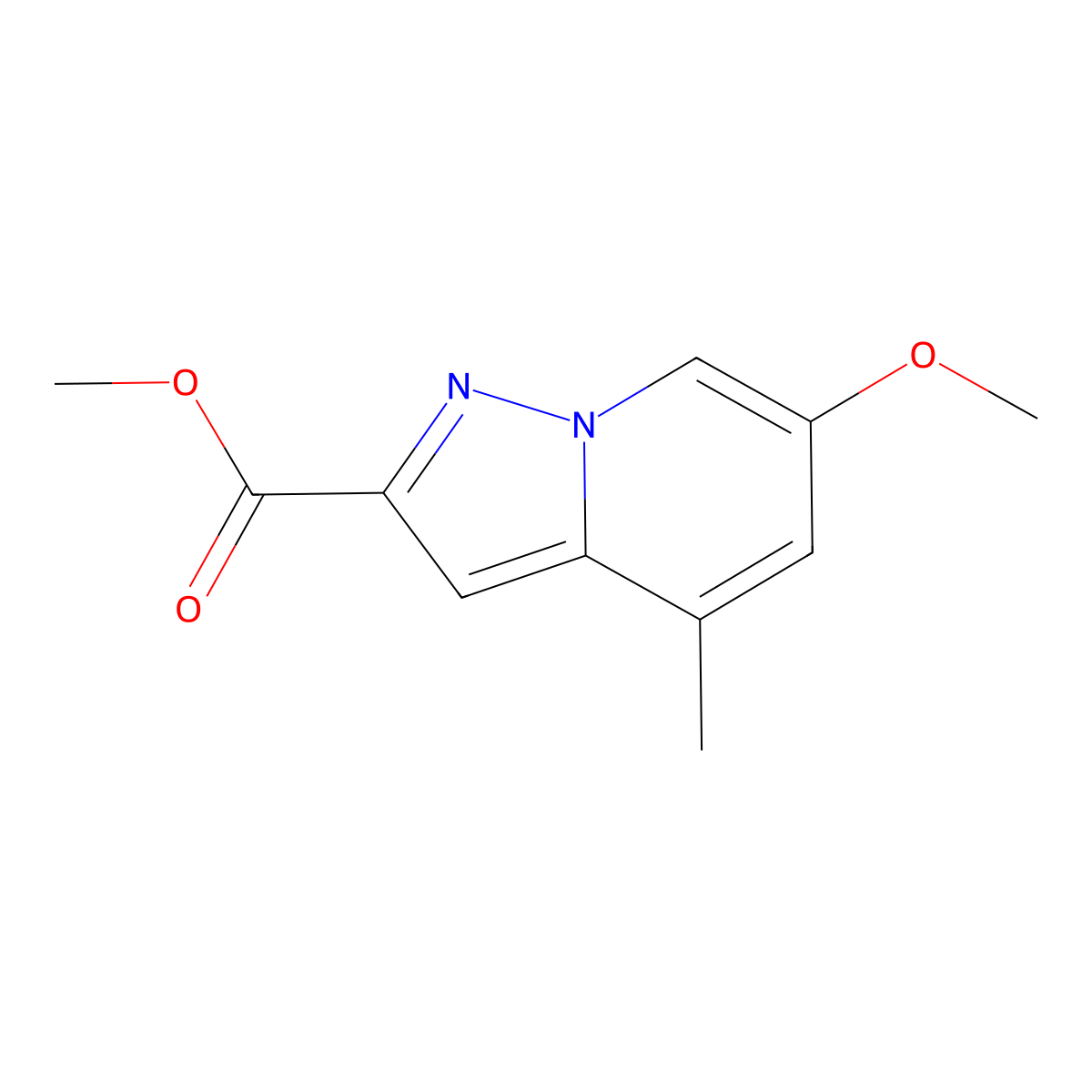Methyl 6-methoxy-4-methylpyrazolo[1,5-a]pyridine-2-carboxylate molecular structure, CAS 1427423-56-0