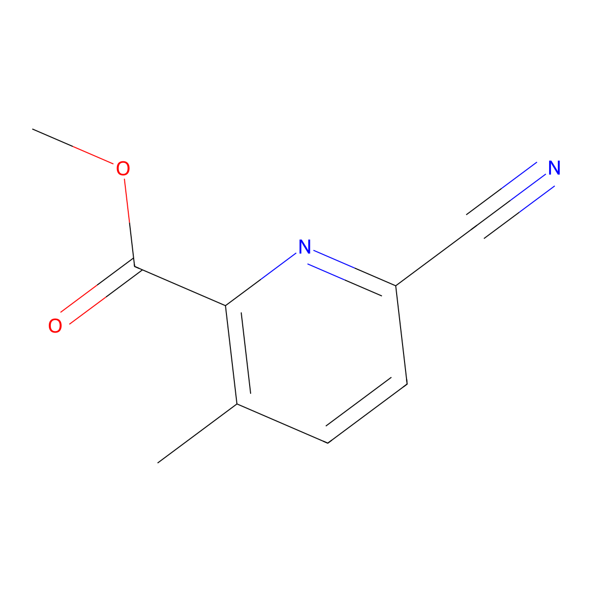 Methyl 6-cyano-3-methylpyridine-2-carboxylate molecular structure, CAS 1427423-59-3