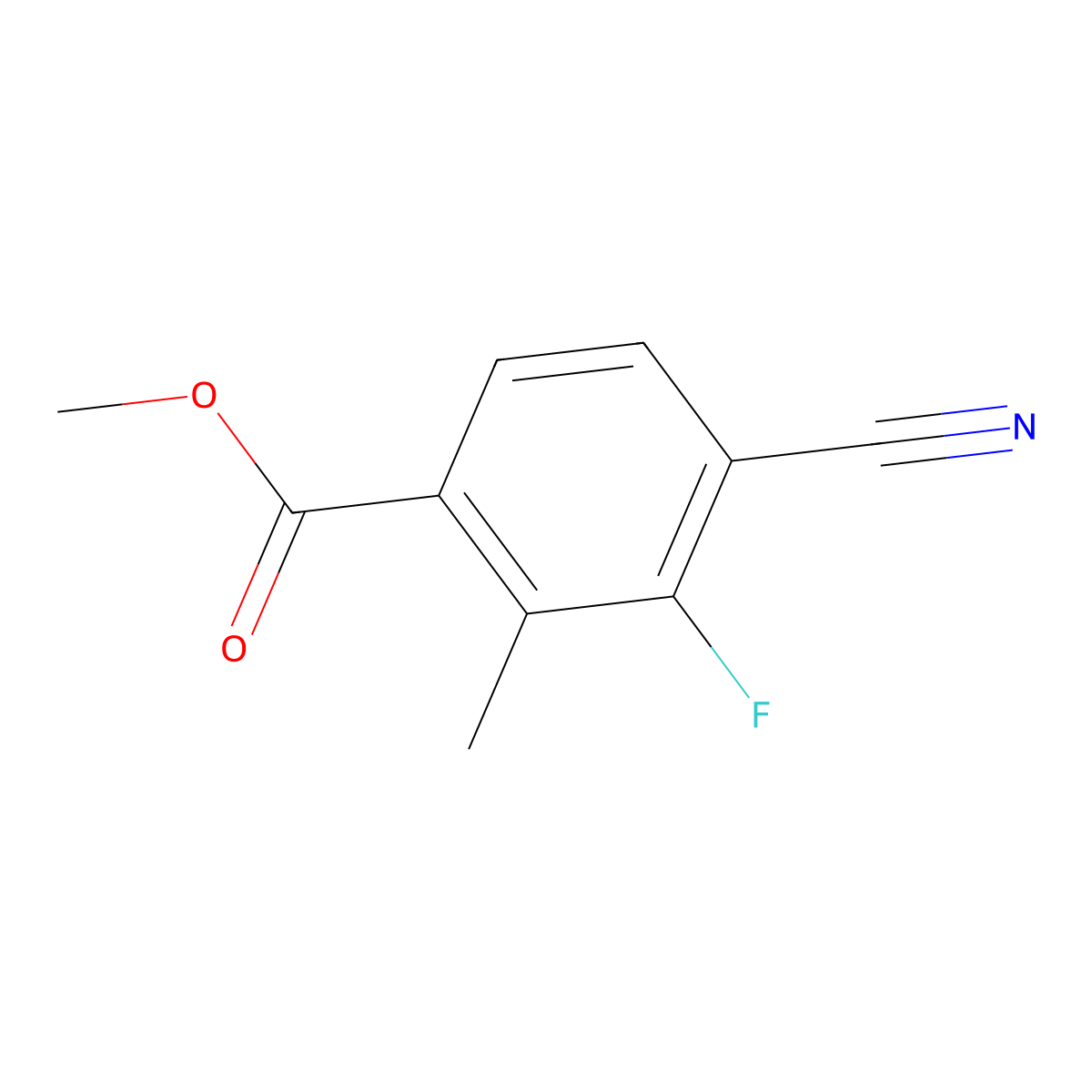 Methyl 4-cyano-3-fluoro-2-methylbenzoate molecular structure, CAS 1427423-61-7