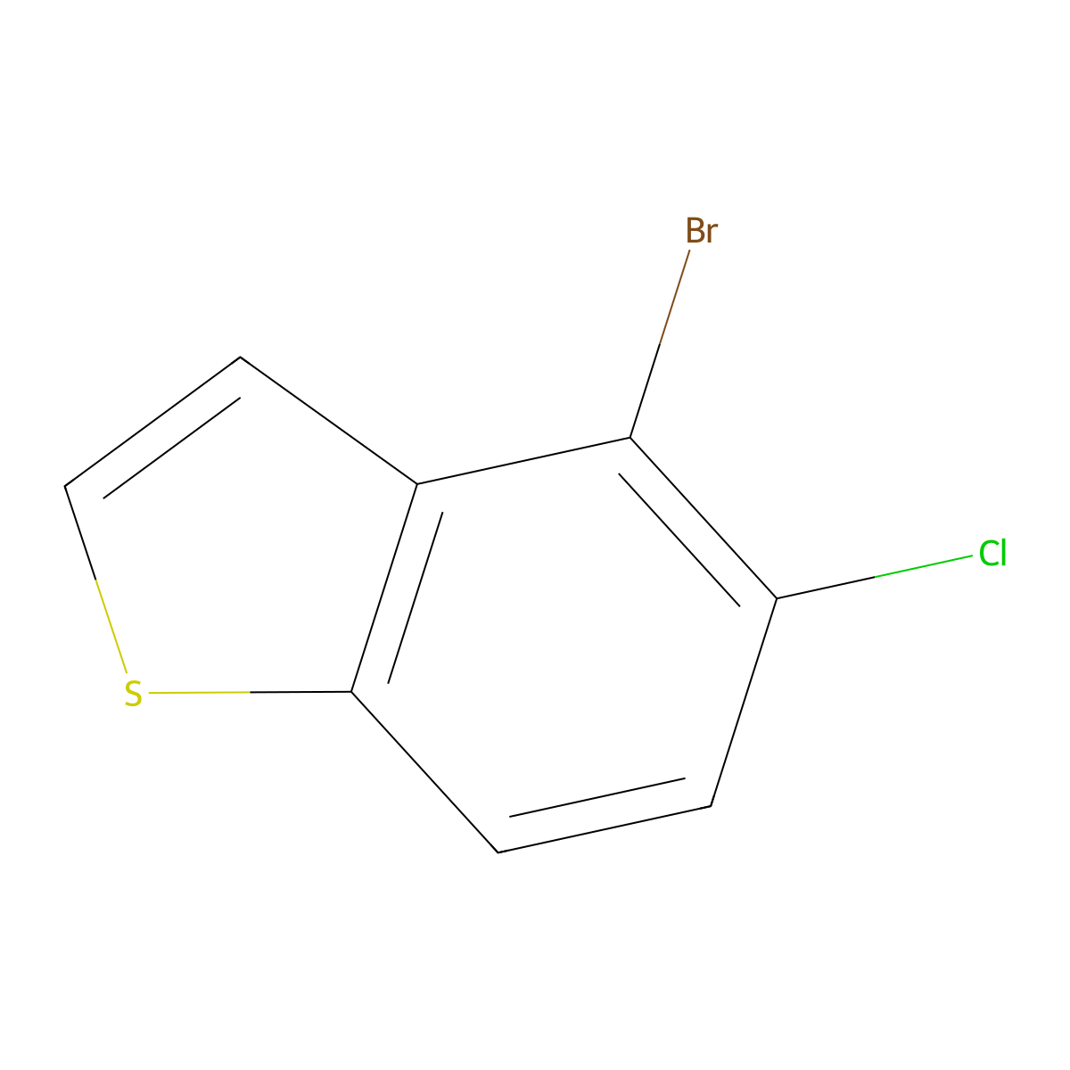 4-Bromo-5-chloro-1-benzothiophene molecular structure, CAS 1427423-93-5