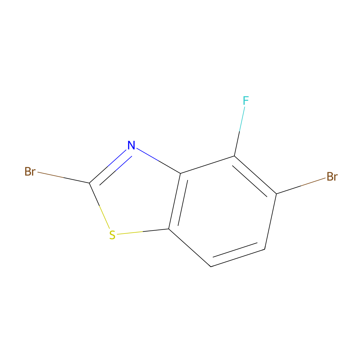 2,5-Dibromo-4-fluoro-1,3-benzothiazole molecular structure, CAS 1427426-59-2
