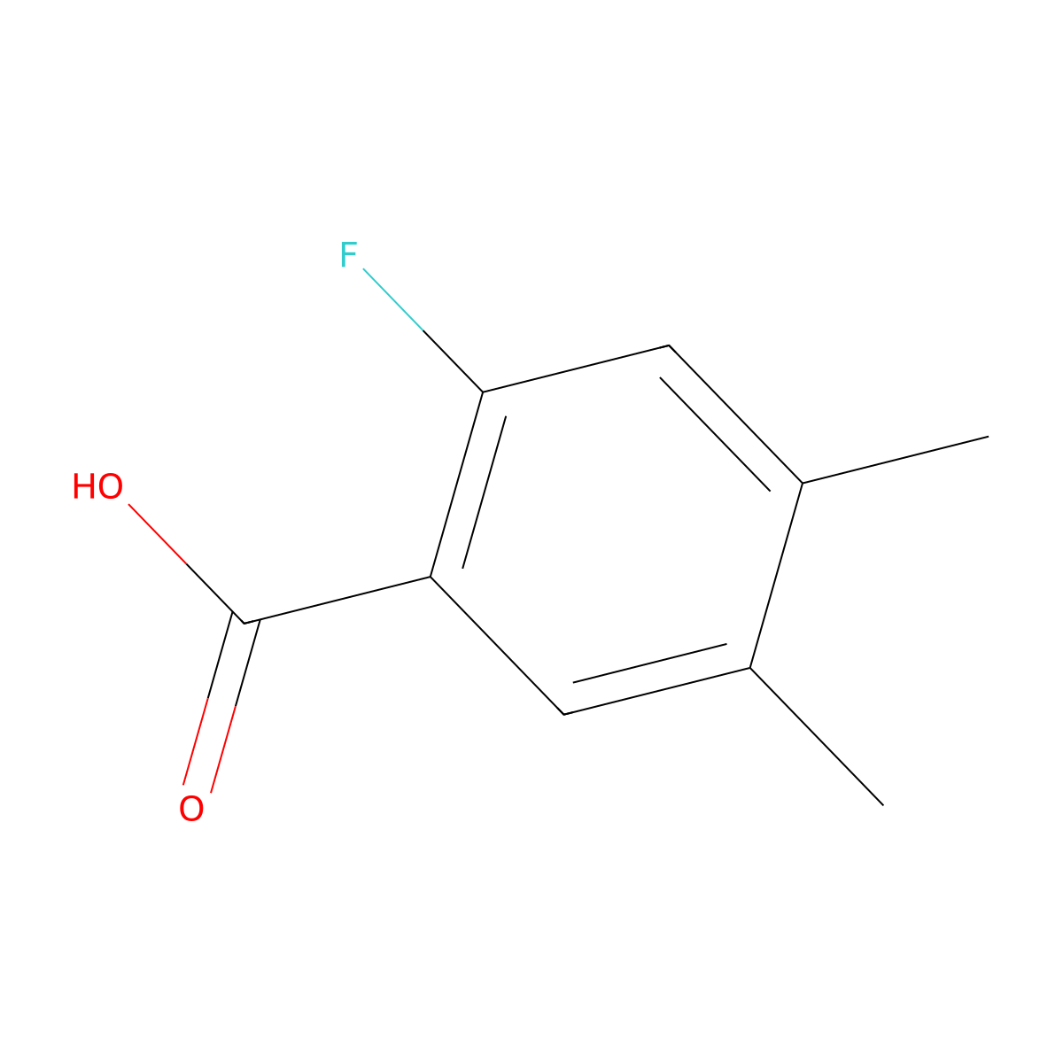 2-Fluoro-4,5-dimethylbenzoic acid molecular structure, CAS 1427427-79-9