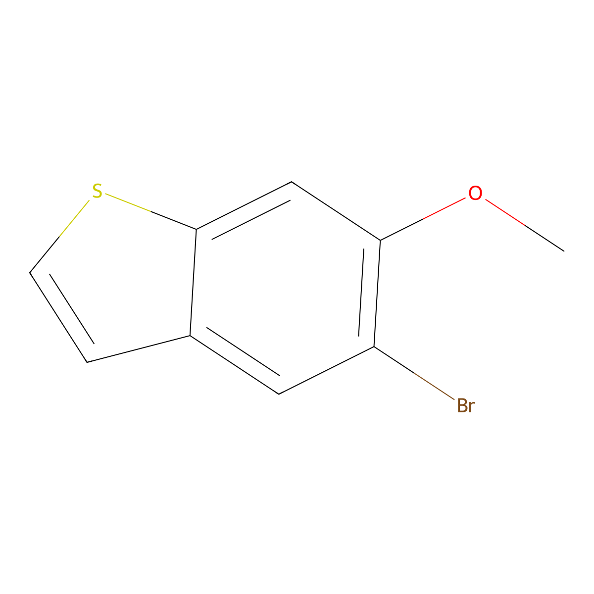 5-Bromo-6-methoxy-1-benzothiophene molecular structure, CAS 1427430-30-5