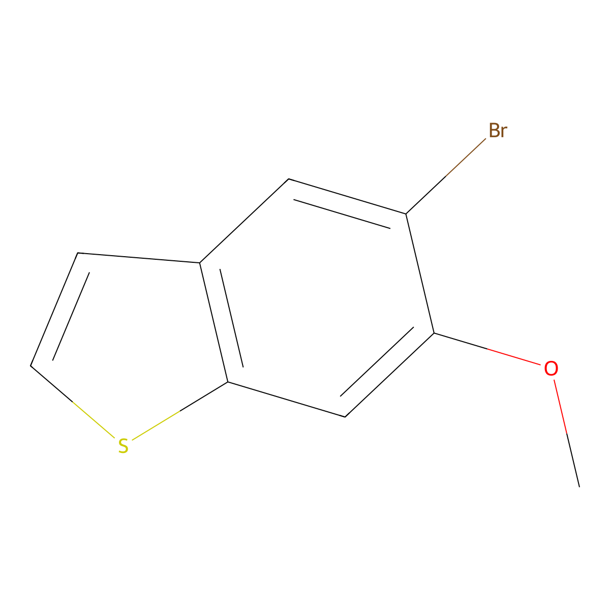 5-Bromo-6-methoxy-1-benzothiophene molecular structure, CAS 1427430-30-5