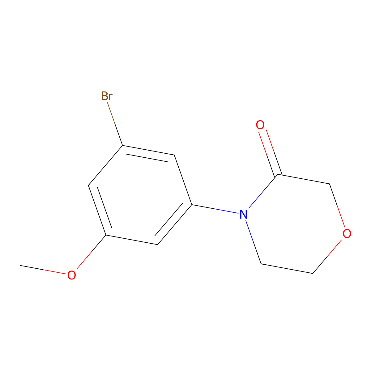 4-(3-Bromo-5-methoxyphenyl)morpholin-3-one molecular structure, CAS 1427432-14-1