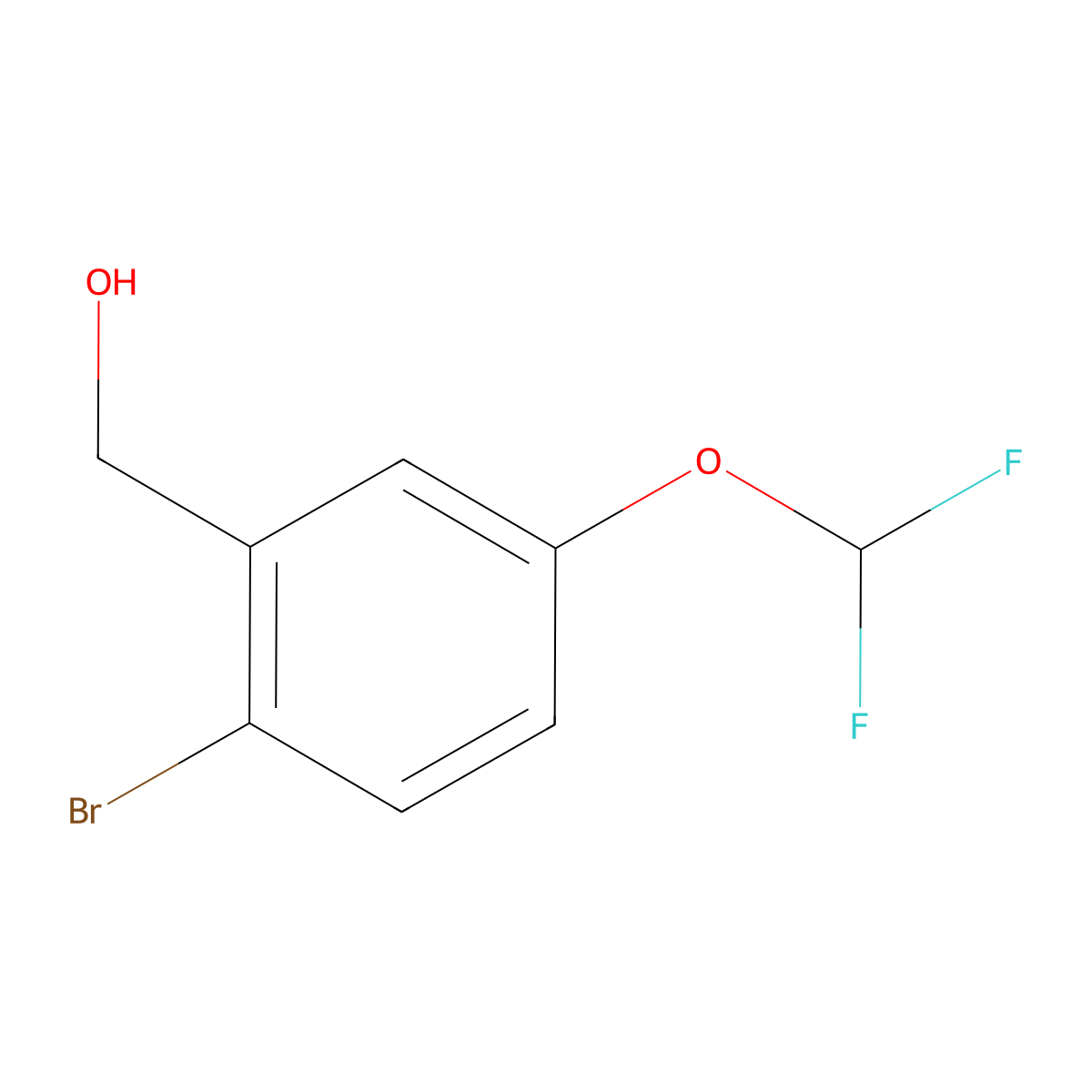 [2-Bromo-5-(difluoromethoxy)phenyl]methanol molecular structure, CAS 1427432-33-4