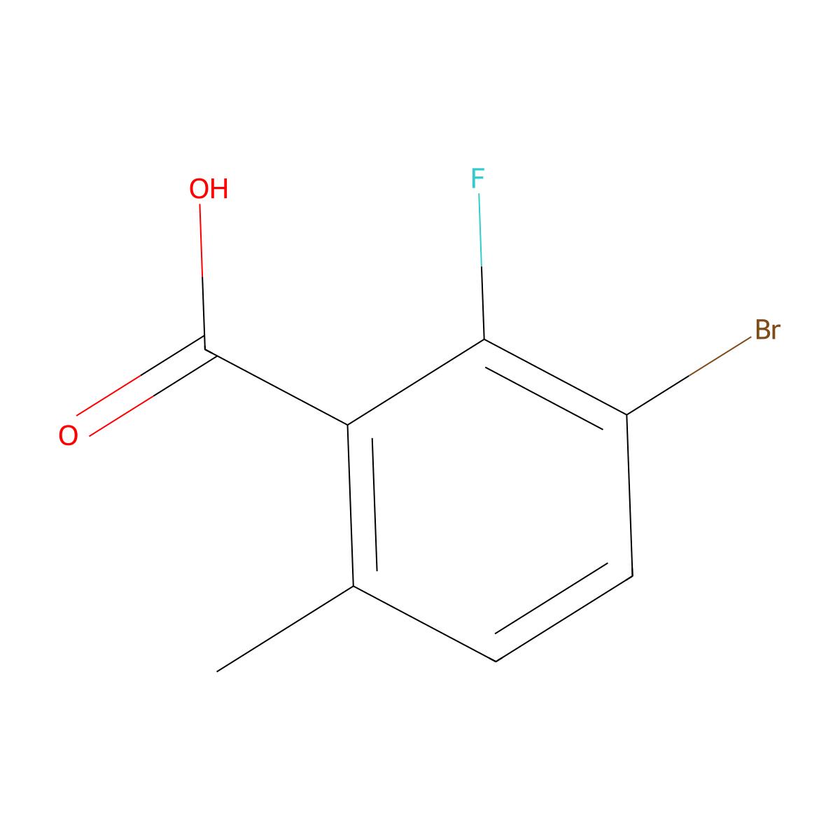 3-Bromo-2-fluoro-6-methyl-benzoic acid molecular structure, CAS 1427433-22-4