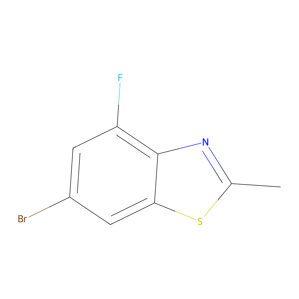 6-Bromo-4-fluoro-2-methyl-1,3-benzothiazole molecular structure, CAS 1427433-65-5