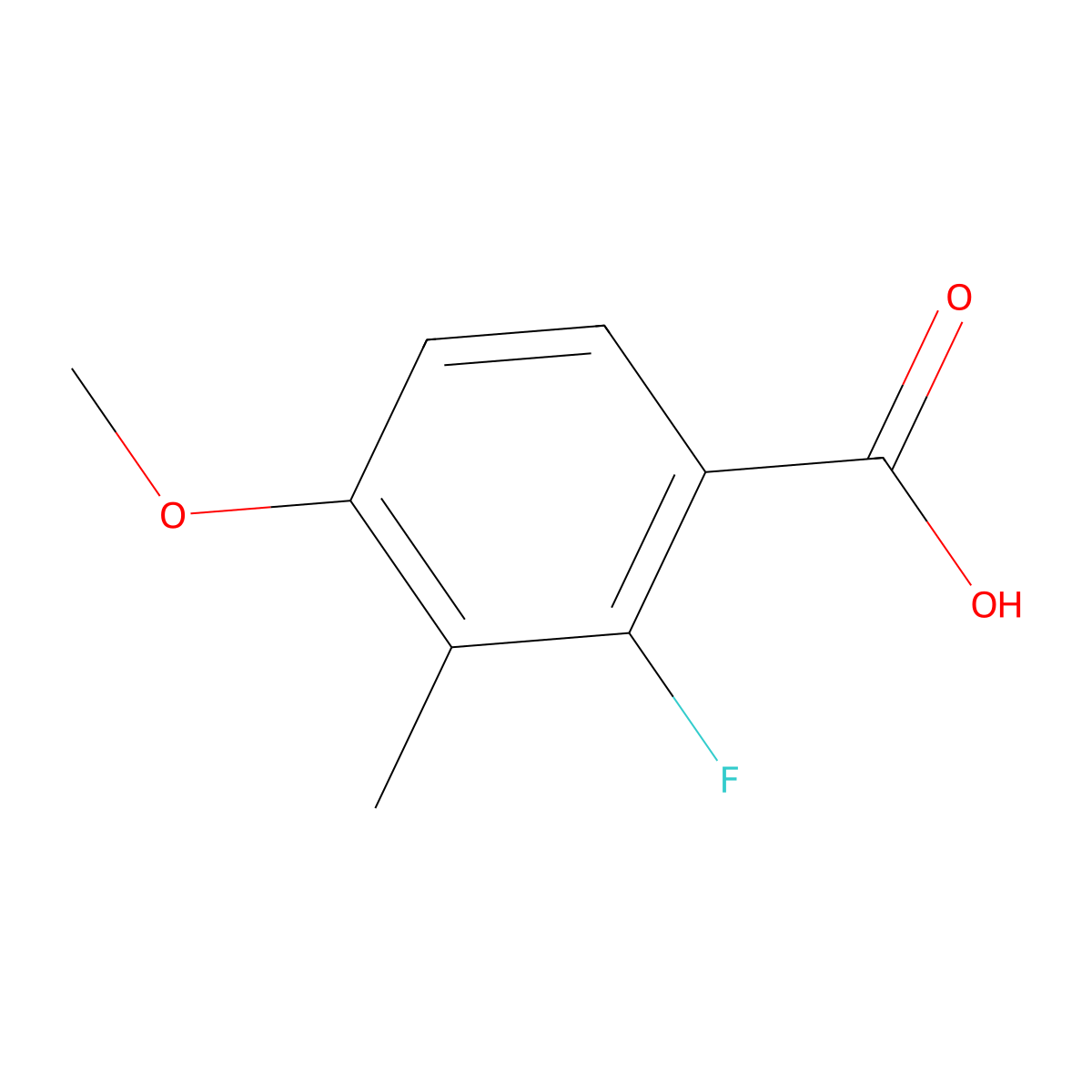 2-Fluoro-4-methoxy-3-methylbenzoic acid molecular structure, CAS 1427433-72-4