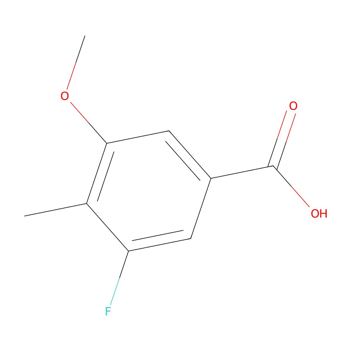 3-Fluoro-5-methoxy-4-methylbenzoic acid molecular structure, CAS 1427433-86-0