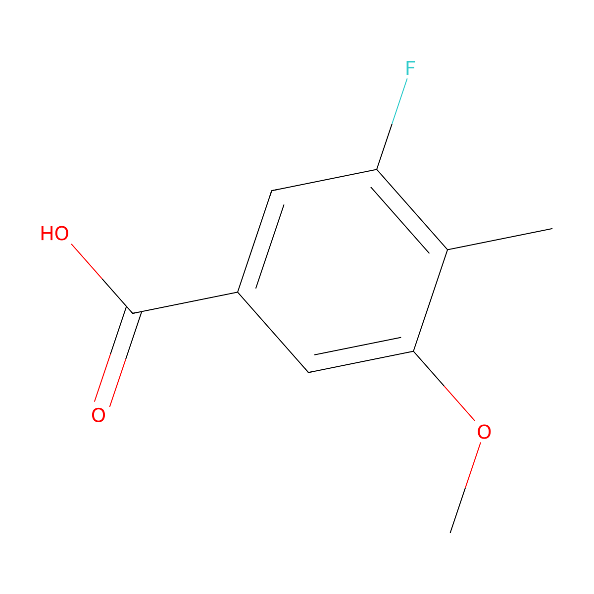 3-Fluoro-5-methoxy-4-methylbenzoic acid molecular structure, CAS 1427433-86-0
