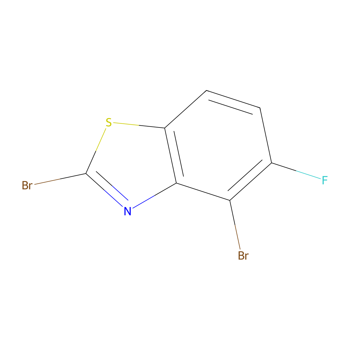 2,4-Dibromo-5-fluoro-1,3-benzothiazole molecular structure, CAS 1427434-36-3