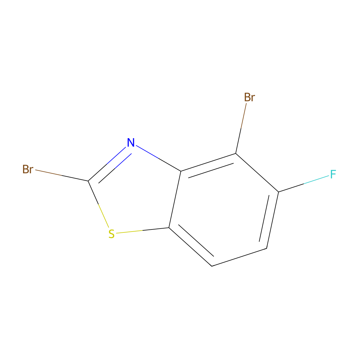 2,4-Dibromo-5-fluoro-1,3-benzothiazole molecular structure, CAS 1427434-36-3
