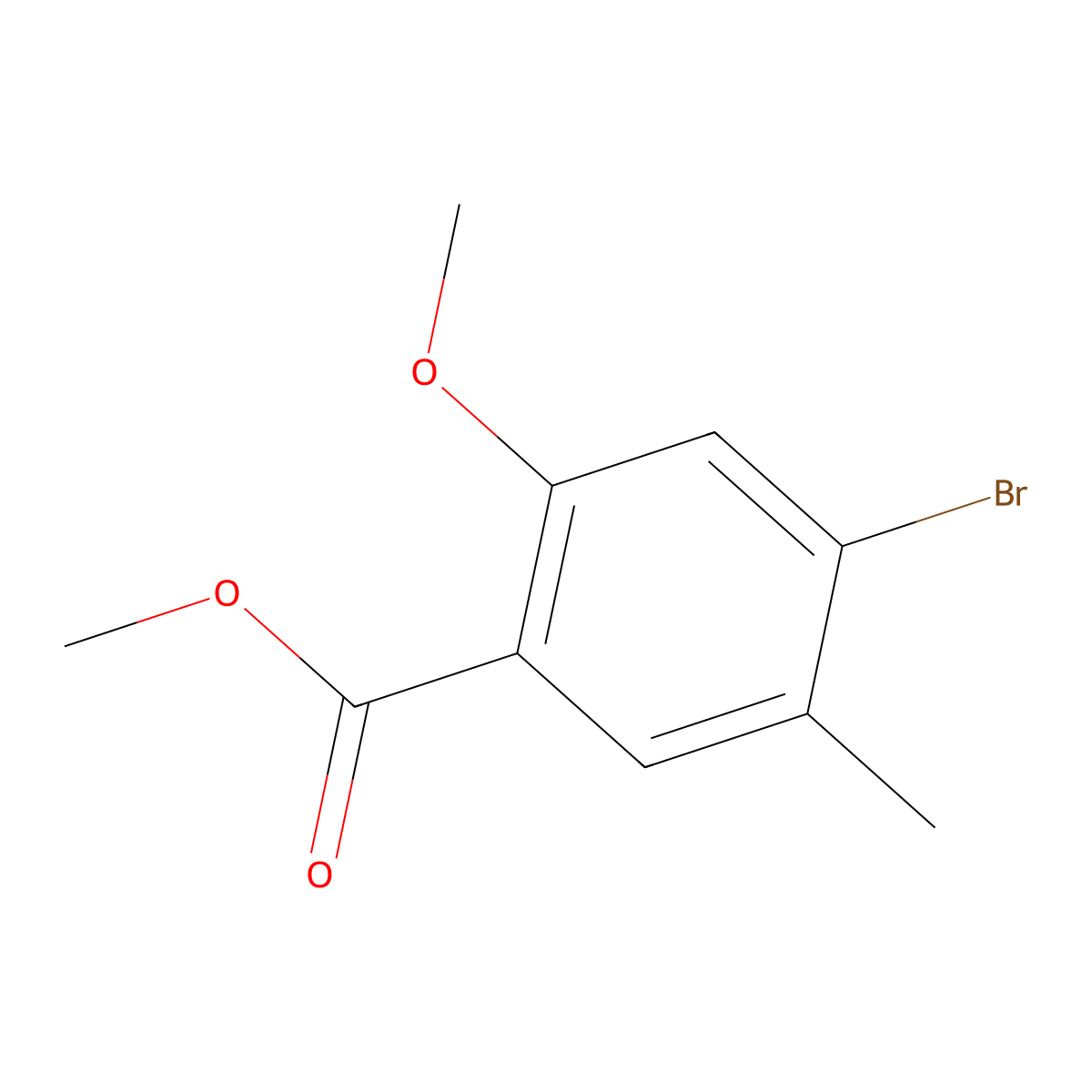 Methyl 4-bromo-2-methoxy-5-methylbenzoate molecular structure, CAS 1427437-32-8