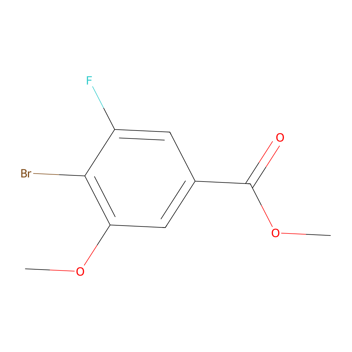 Methyl 4-bromo-3-fluoro-5-methoxybenzoate molecular structure, CAS 1427437-54-4