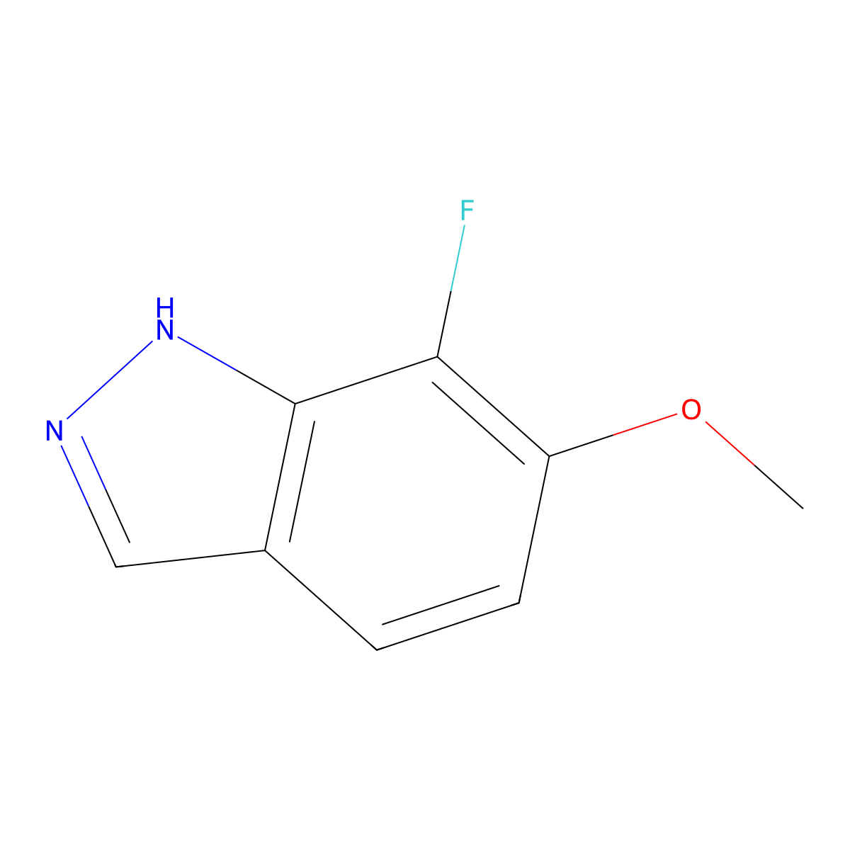 7-fluoro-6-methoxy-1H-indazole molecular structure, CAS 1427438-32-1