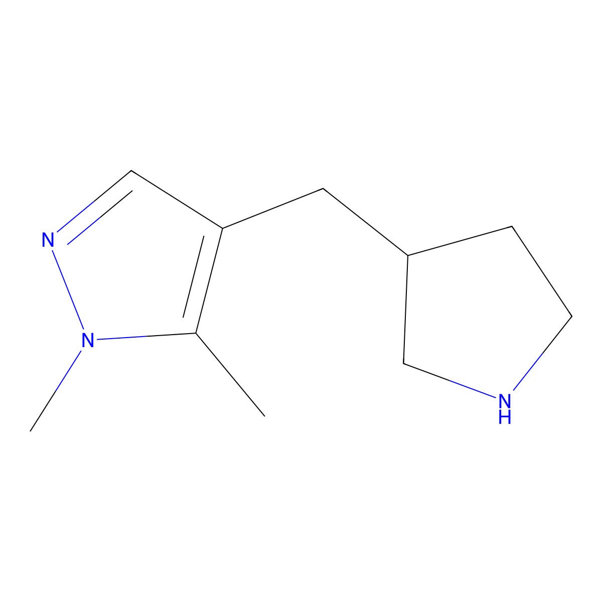 1,5-Dimethyl-4-[(pyrrolidin-3-yl)methyl]-1h-pyrazole molecular structure, CAS 1427438-55-8