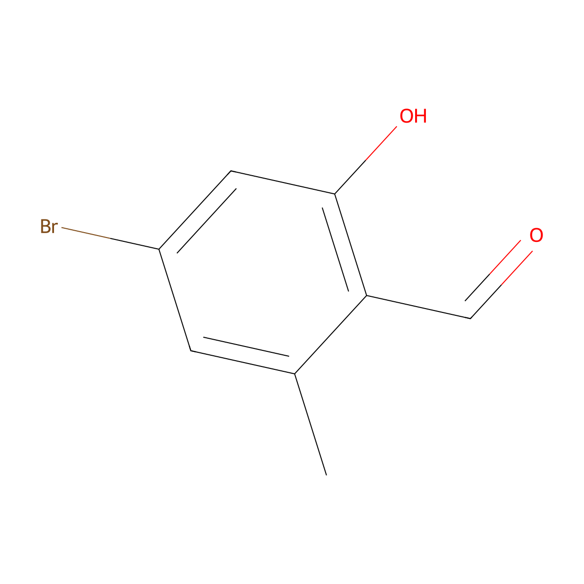 4-Bromo-2-hydroxy-6-methylbenzaldehyde molecular structure, CAS 1427438-58-1