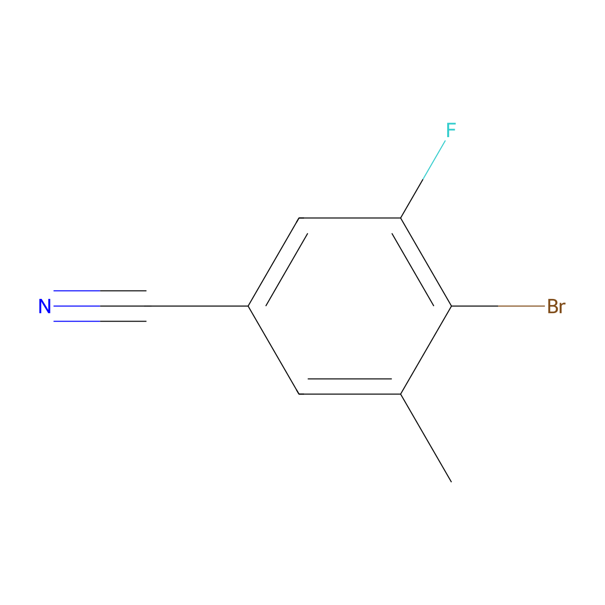 4-Bromo-3-fluoro-5-methylbenzonitrile molecular structure, CAS 1427438-84-3