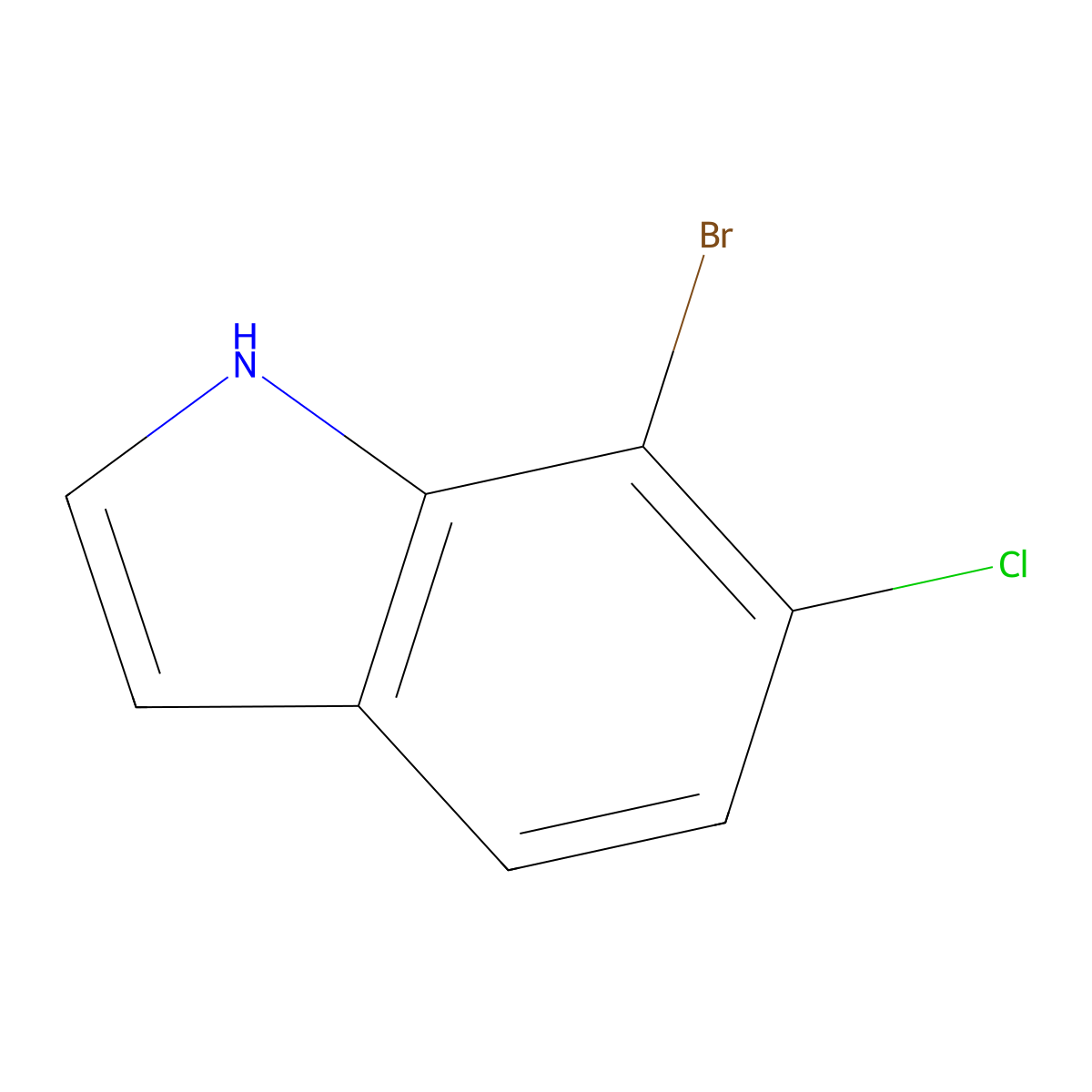 7-bromo-6-chloro-1H-indole molecular structure, CAS 1427439-04-0