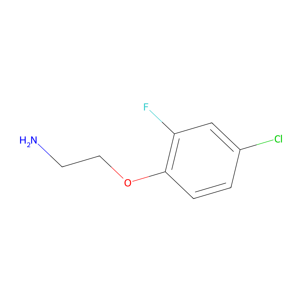 2-(4-Chloro-2-fluorophenoxy)ethan-1-amine molecular structure, CAS 1427441-28-8