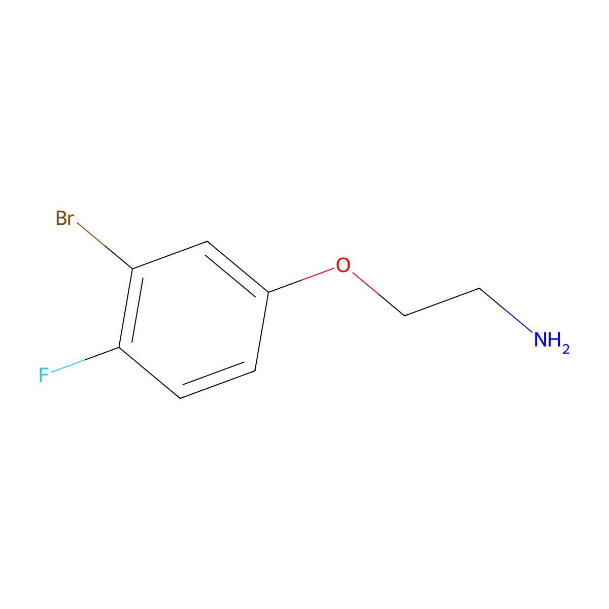 2-(3-Bromo-4-fluorophenoxy)ethan-1-amine molecular structure, CAS 1427441-36-8