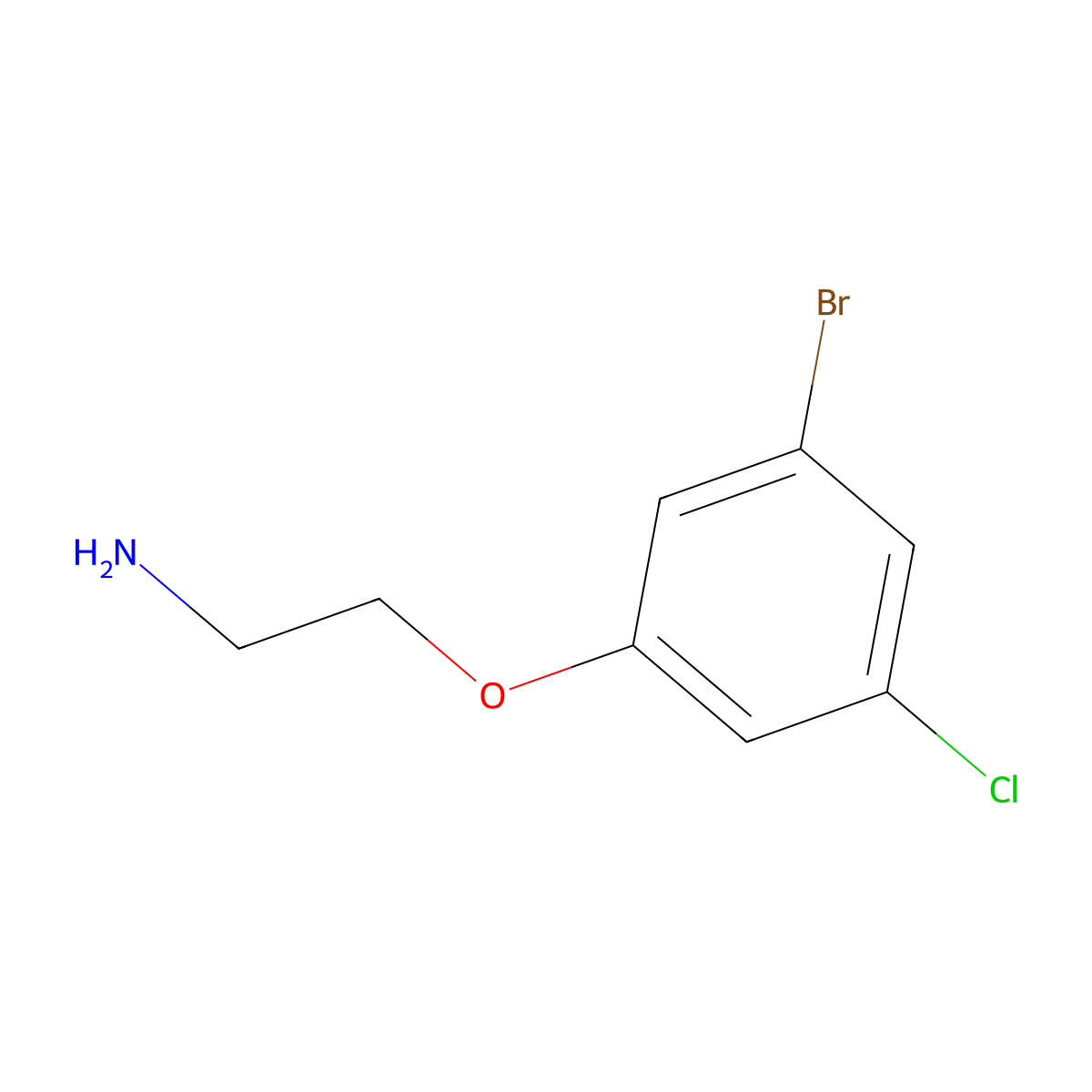 2-(3-Bromo-5-chlorophenoxy)ethan-1-amine molecular structure, CAS 1427444-39-0