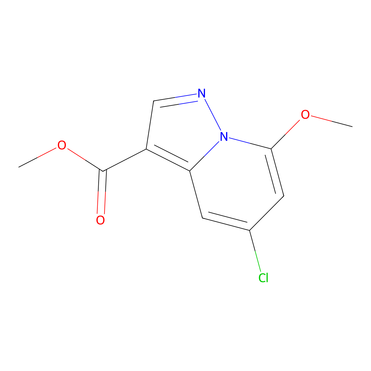 Methyl 5-chloro-7-methoxypyrazolo[1,5-a]pyridine-3-carboxylate molecular structure, CAS 1427444-80-1