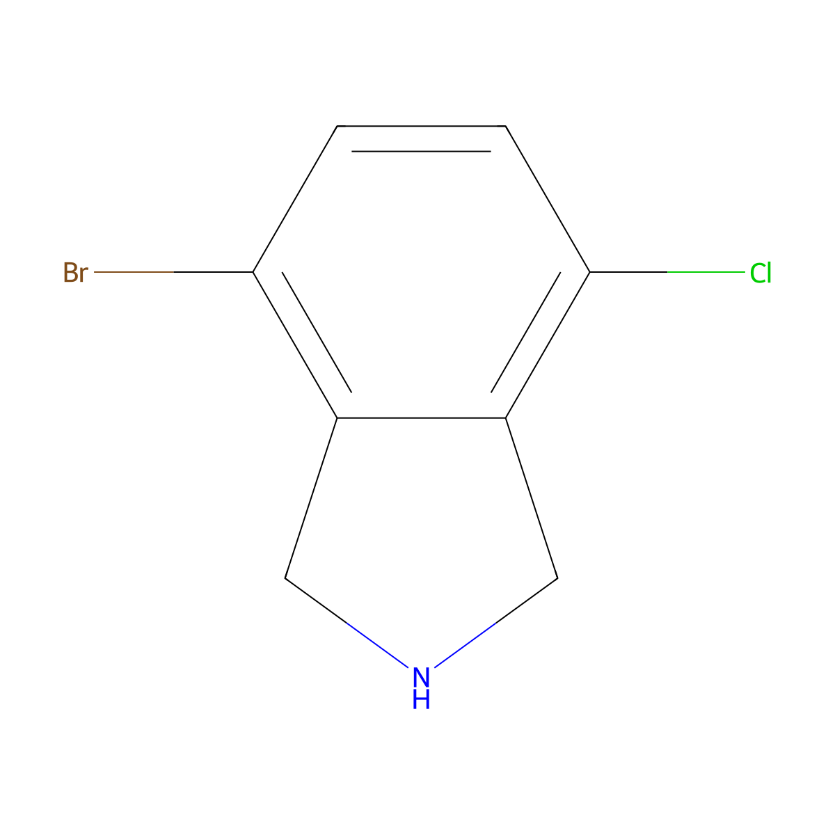 4-bromo-7-chloro-2,3-dihydro-1H-isoindole molecular structure, CAS 1427445-00-8