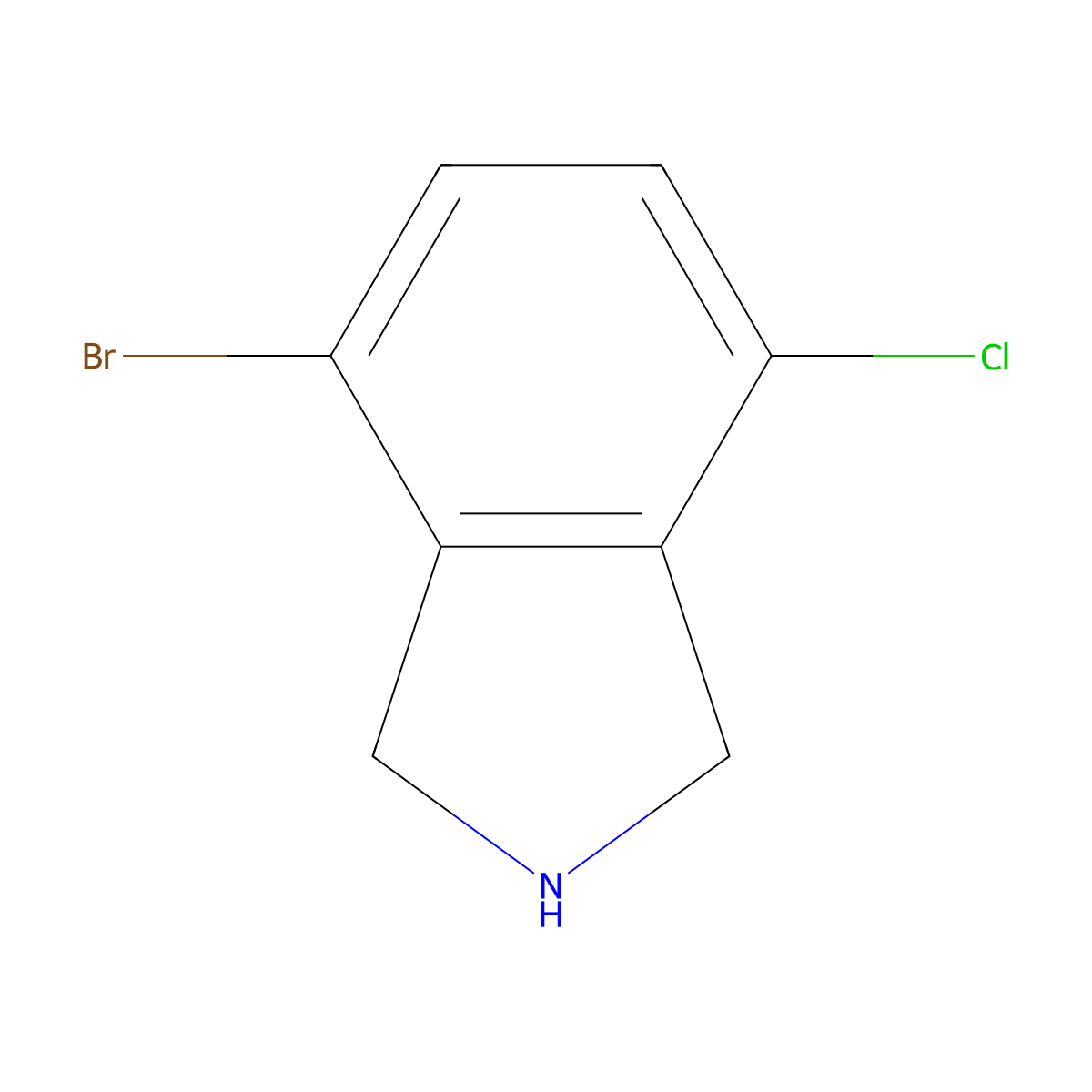 4-bromo-7-chloro-2,3-dihydro-1H-isoindole molecular structure, CAS 1427445-00-8