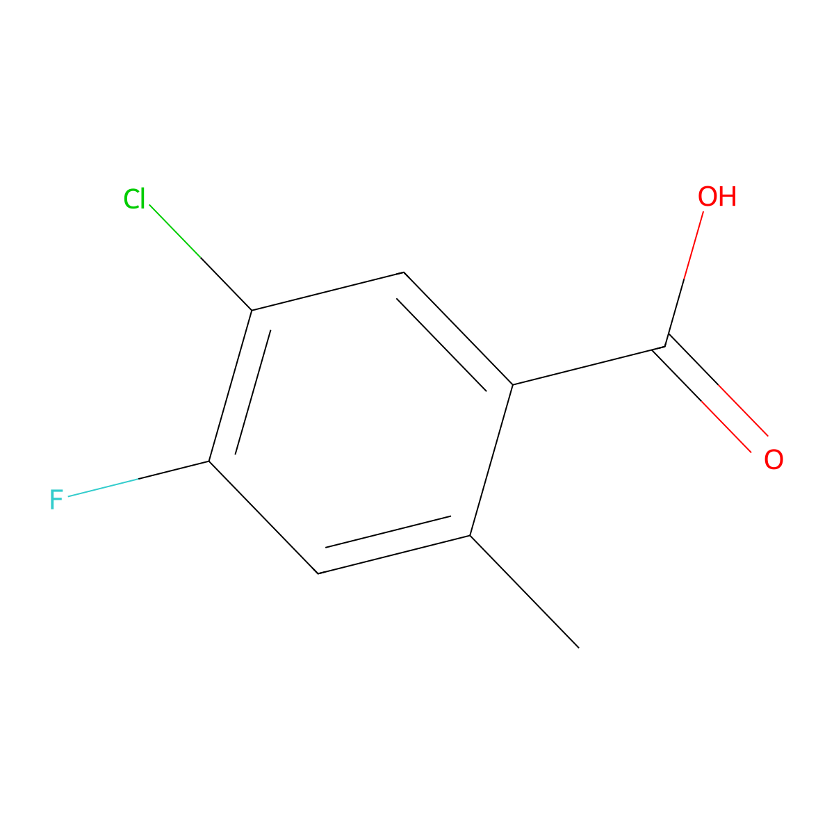 5-Chloro-4-fluoro-2-methylbenzoic acid molecular structure, CAS 1427445-40-6