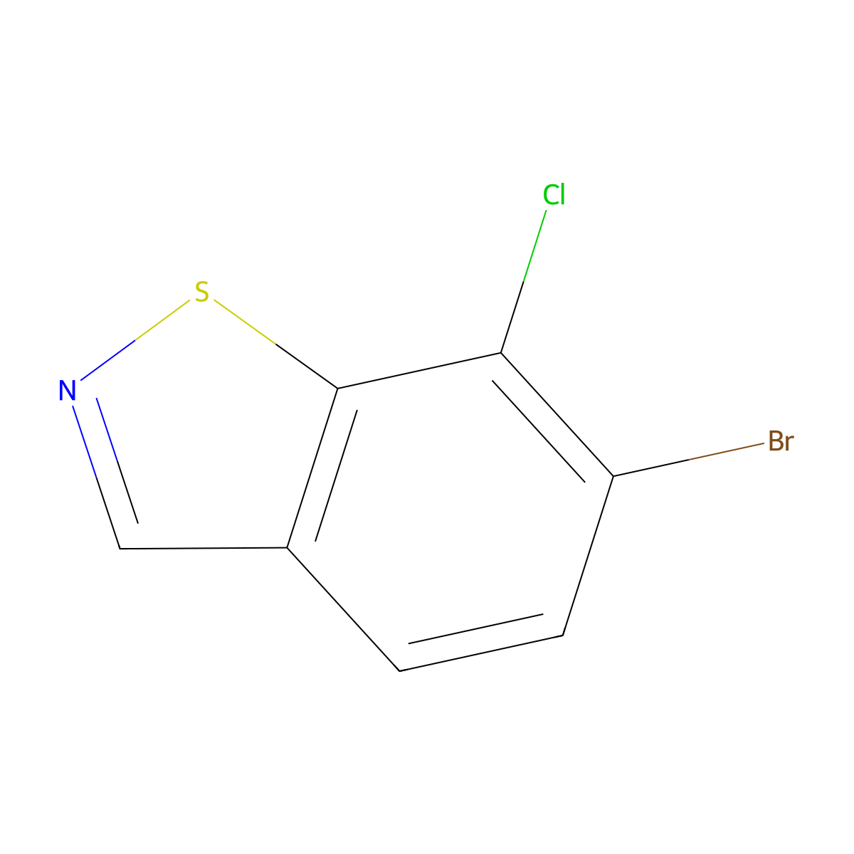6-Bromo-7-chloro-1,2-benzothiazole molecular structure, CAS 1427447-75-3