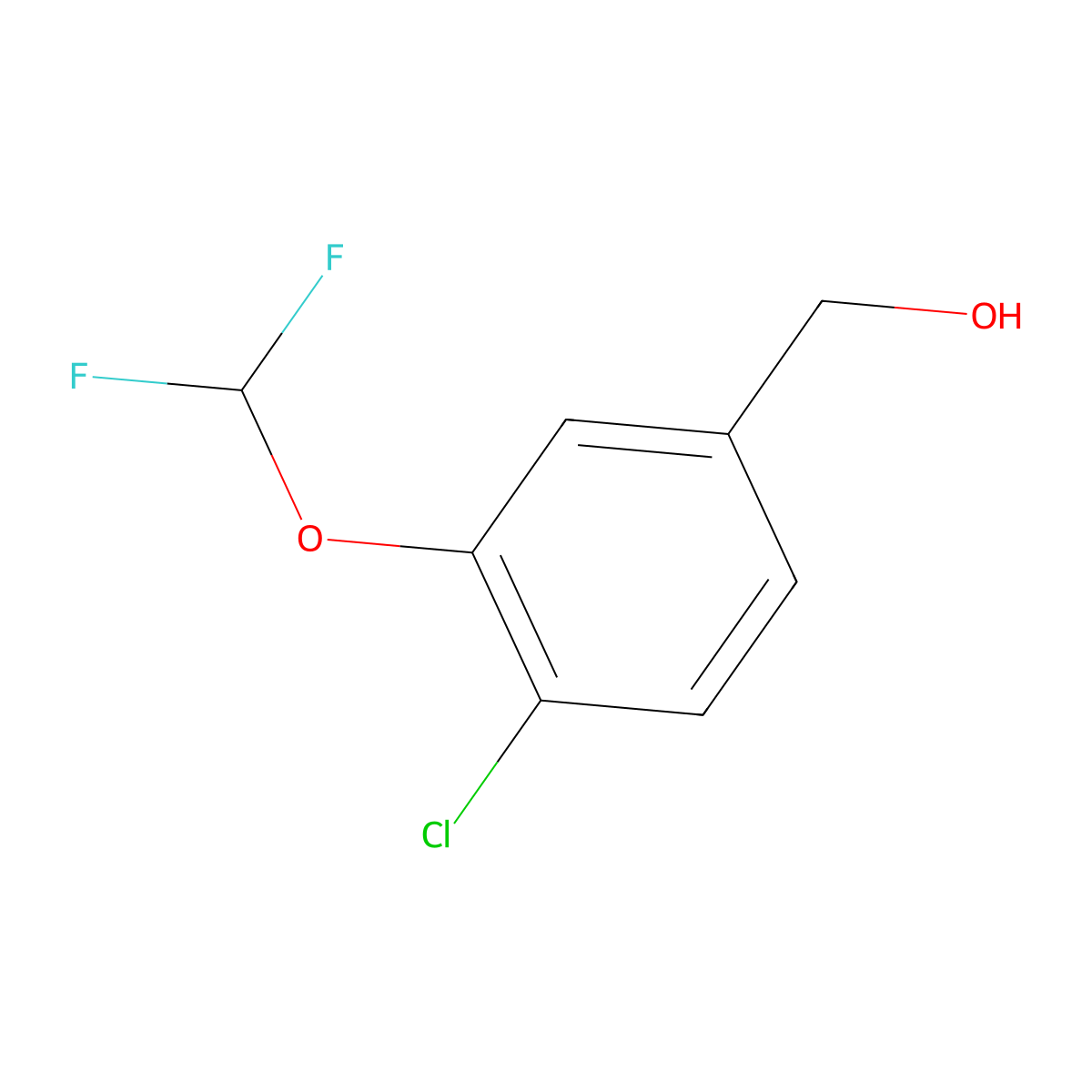 (4-Chloro-3-(difluoromethoxy)phenyl)methanol molecular structure, CAS 1427447-85-5