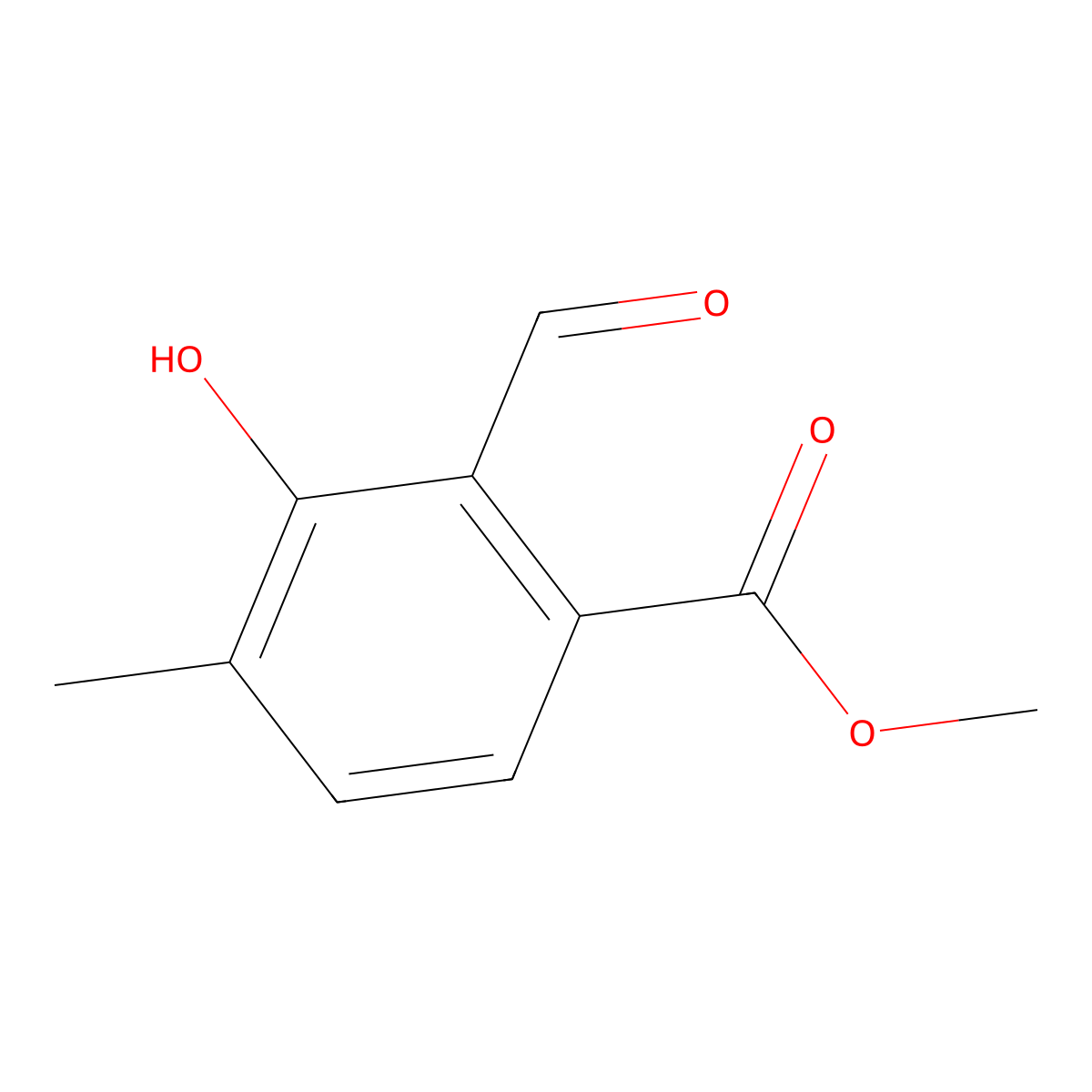 Methyl 2-formyl-3-hydroxy-4-methylbenzoate molecular structure, CAS 1427447-87-7
