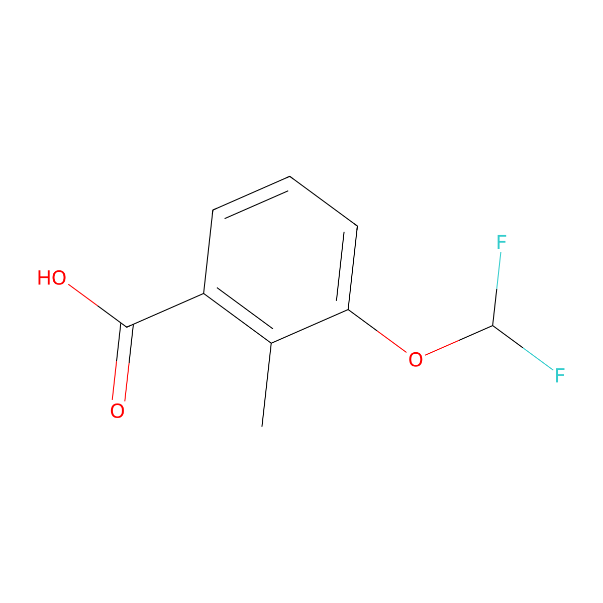 3-(Difluoromethoxy)-2-methylbenzoic acid molecular structure, CAS 1427448-10-9