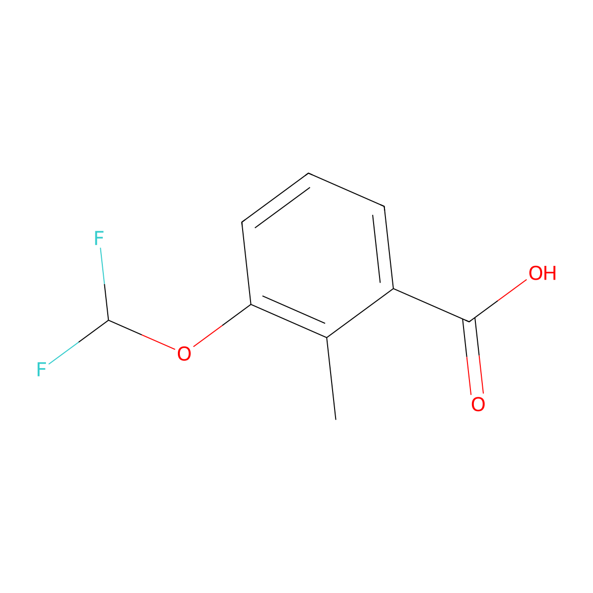 3-(Difluoromethoxy)-2-methylbenzoic acid molecular structure, CAS 1427448-10-9