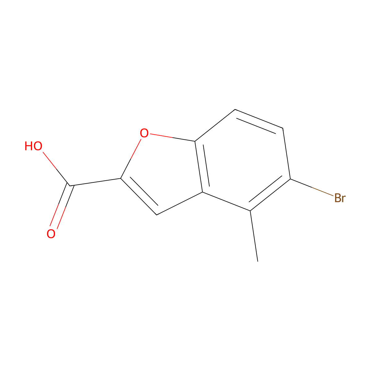 5-Bromo-4-methyl-1-benzofuran-2-carboxylic acid molecular structure, CAS 1427448-61-0