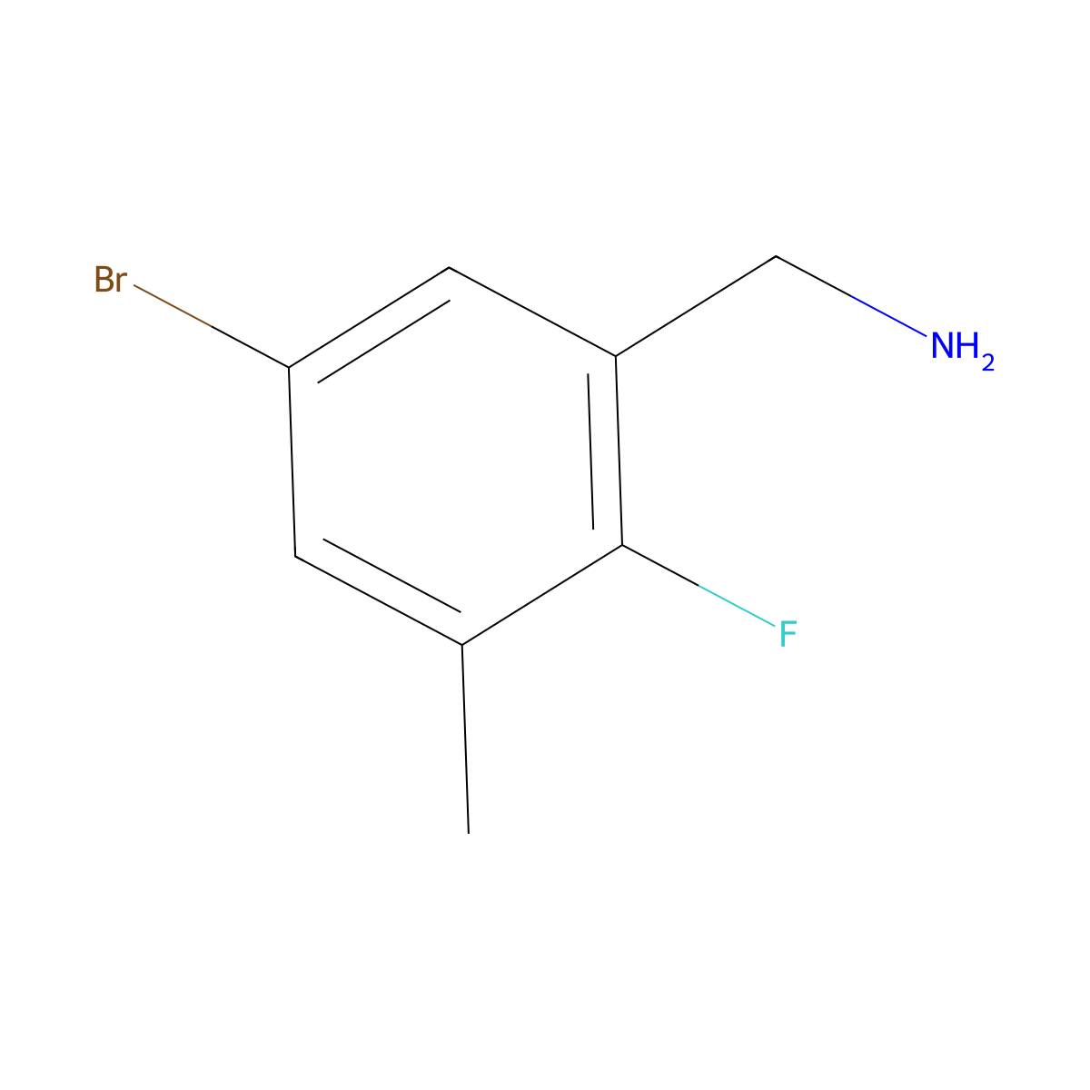 1-(5-Bromo-2-fluoro-3-methylphenyl)methanamine molecular structure, CAS 1427448-87-0