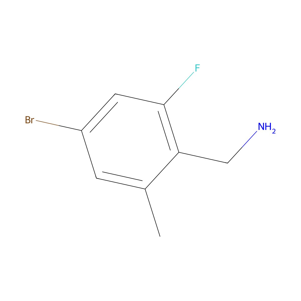 (4-Bromo-2-fluoro-6-methylphenyl)methanamine molecular structure, CAS 1427448-94-9
