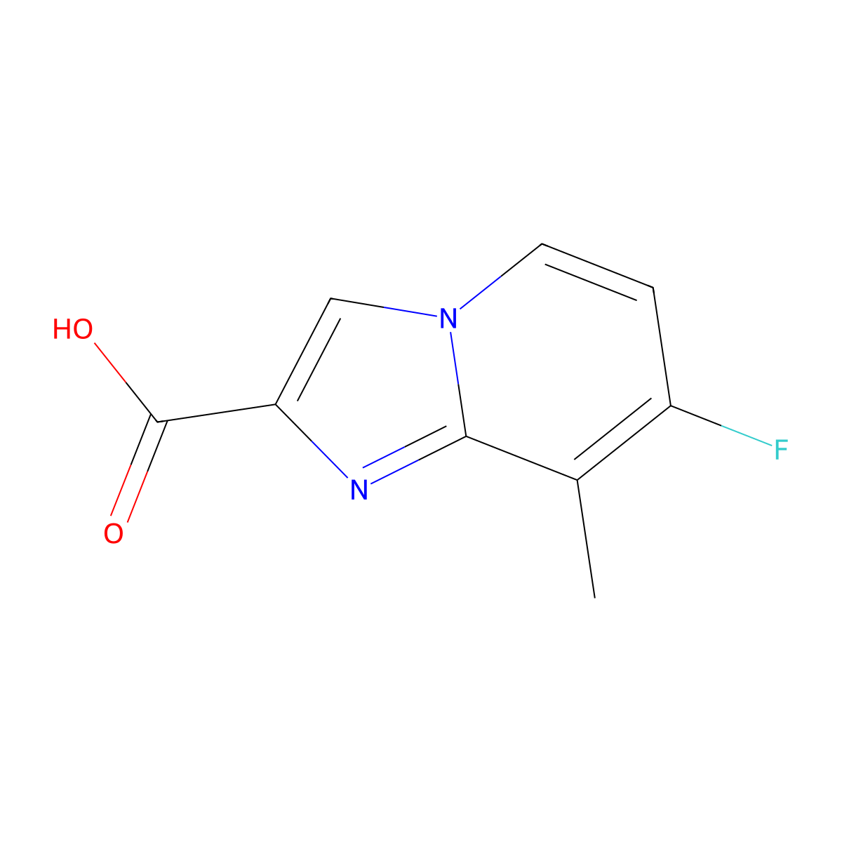 7-Fluoro-8-methylimidazo[1,2-a]pyridine-2-carboxylic acid molecular structure, CAS 1427449-25-9