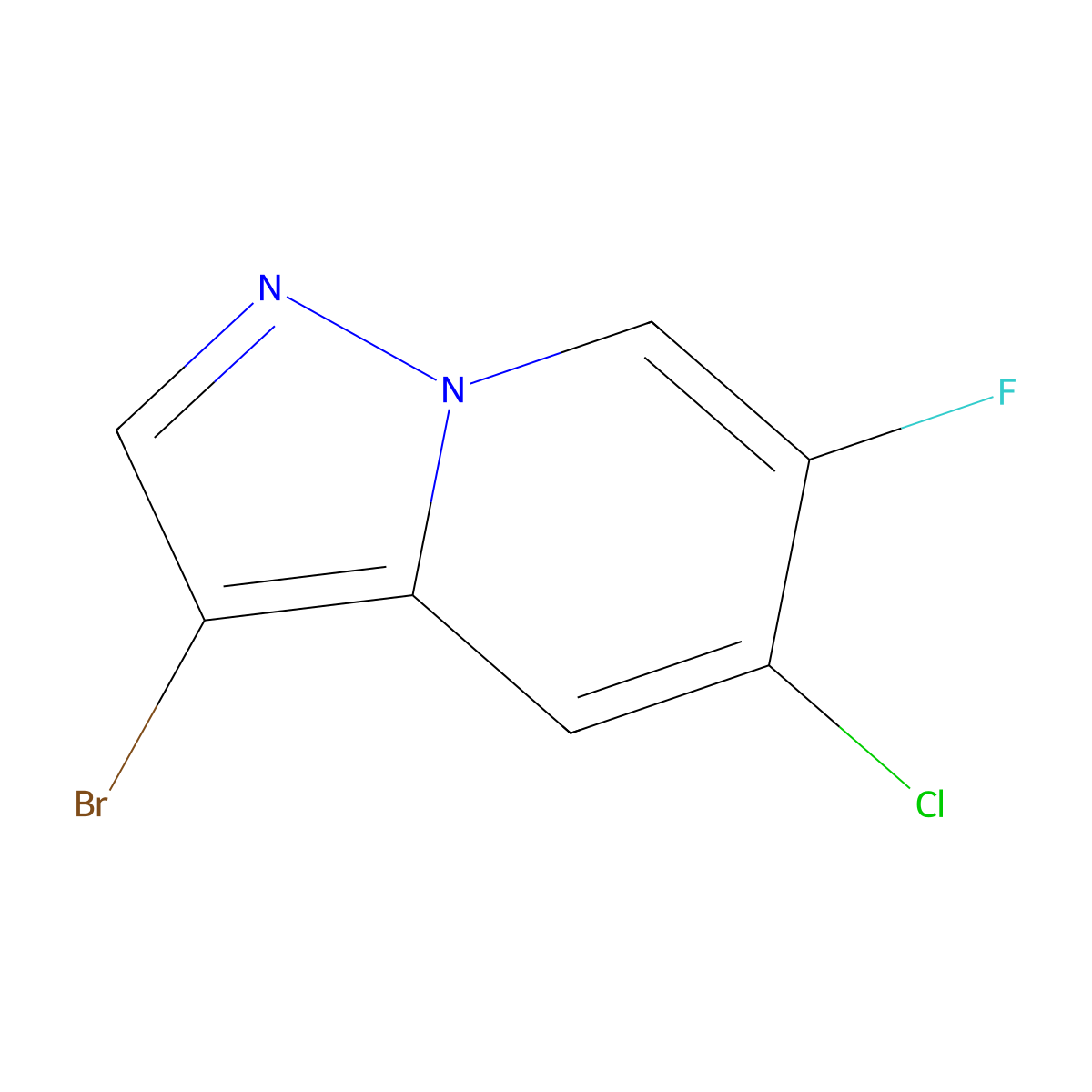 3-Bromo-5-chloro-6-fluoropyrazolo(1,5-a)pyridine molecular structure, CAS 1427450-73-4