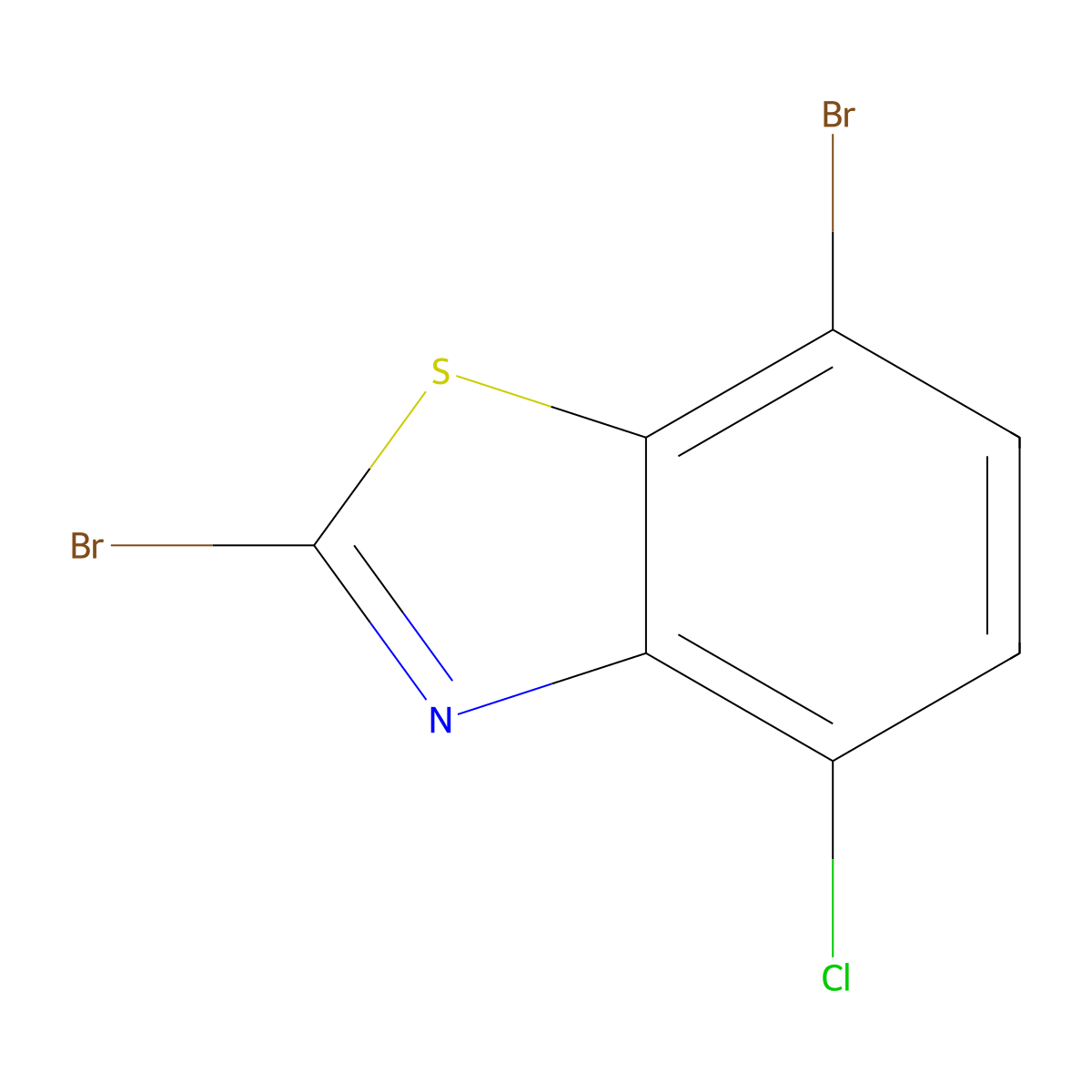 2,7-Dibromo-4-chloro-1,3-benzothiazole molecular structure, CAS 1427451-12-4