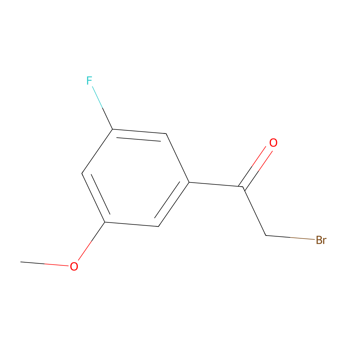 2-Bromo-1-(3-fluoro-5-methoxyphenyl)ethanone molecular structure, CAS 1427452-03-6