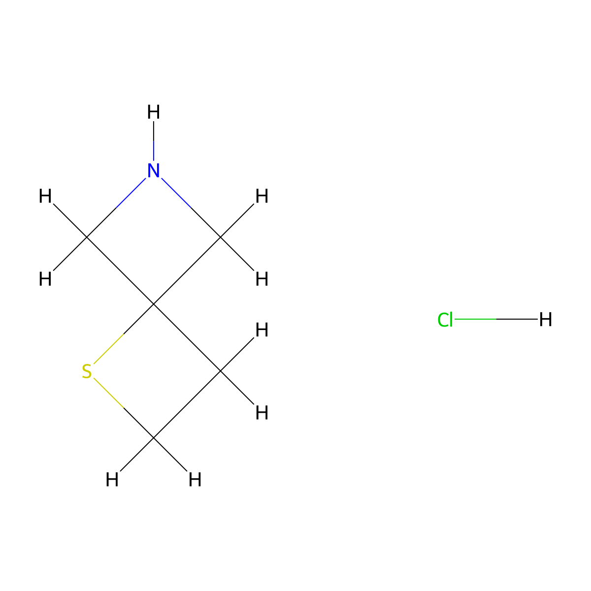 1-Thia-6-azaspiro[3.3]heptane hydrochloride molecular structure, CAS 1427452-92-3