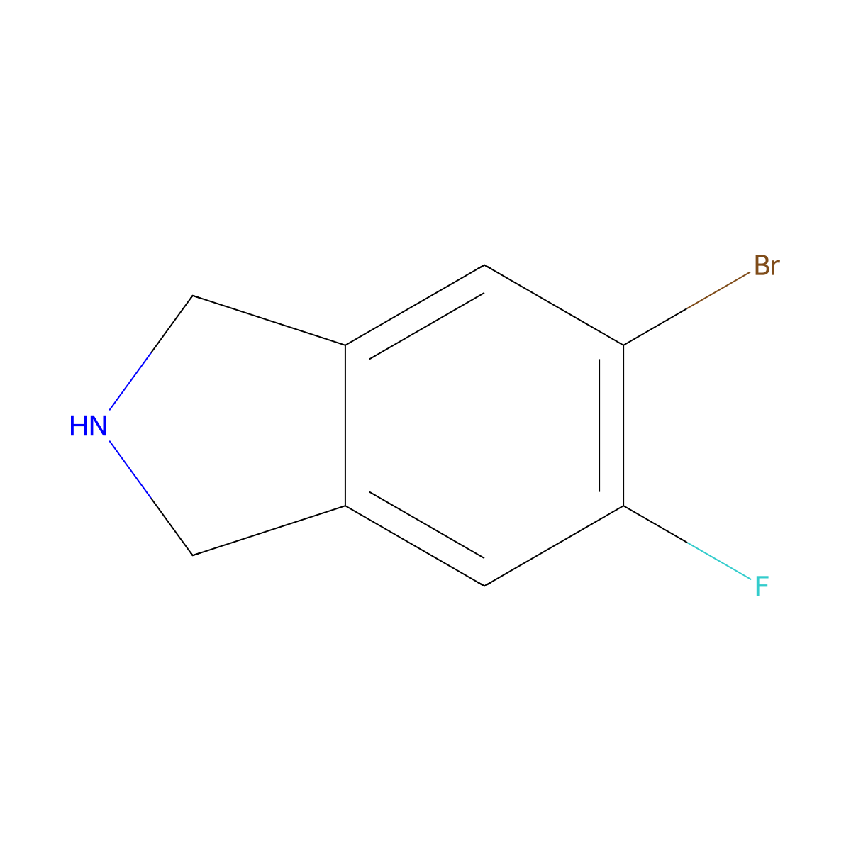 5-bromo-6-fluoro-2,3-dihydro-1H-isoindole molecular structure, CAS 1427453-58-4