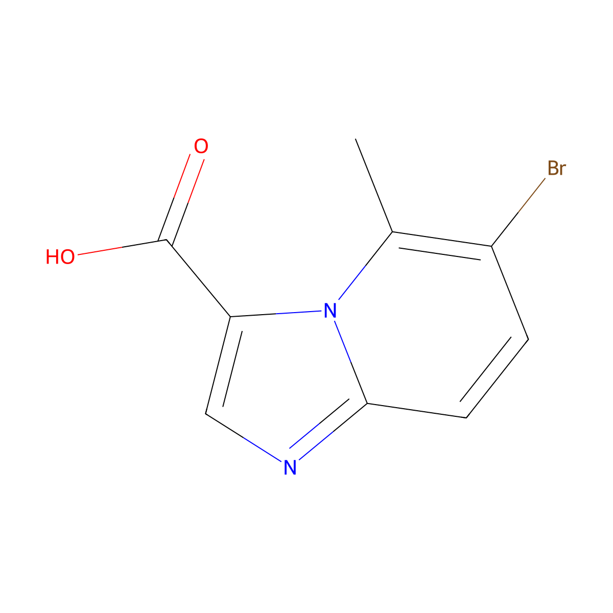 6-Bromo-5-methylimidazo[1,2-a]pyridine-3-carboxylic acid molecular structure, CAS 1427453-96-0