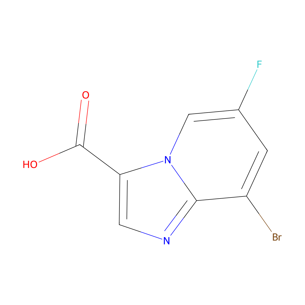 8-Bromo-6-fluoroimidazo[1,2-a]pyridine-3-carboxylic Acid molecular structure, CAS 1427454-06-5