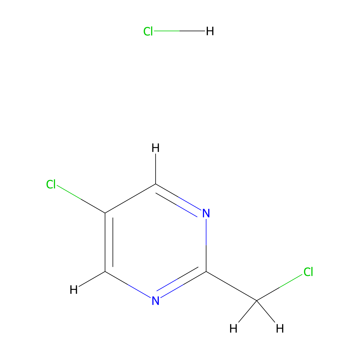 5-Chloro-2-(chloromethyl)pyrimidine hydrochloride molecular structure, CAS 1427454-12-3