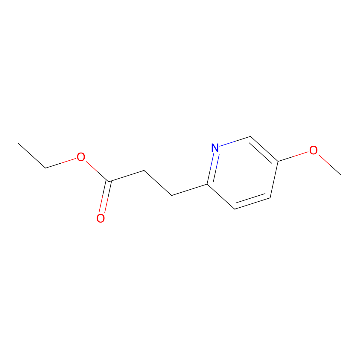 Ethyl 3-(5-methoxypyridin-2-yl)propanoate molecular structure, CAS 1427454-48-5