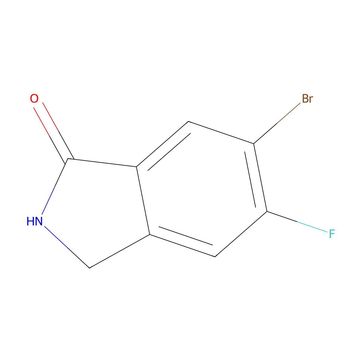 6-bromo-5-fluoro-2,3-dihydro-1H-isoindol-1-one molecular structure, CAS 1427454-77-0
